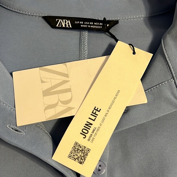 🆕 ZARA Form Fitting Draped Shirt Dress - Picture 6 of 11